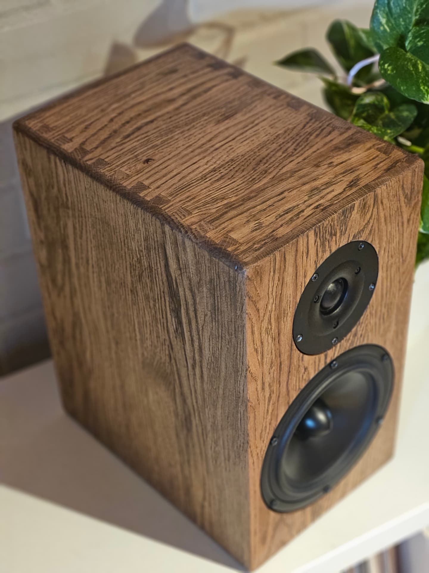 Smoked oak cabinet with dovetail joinery